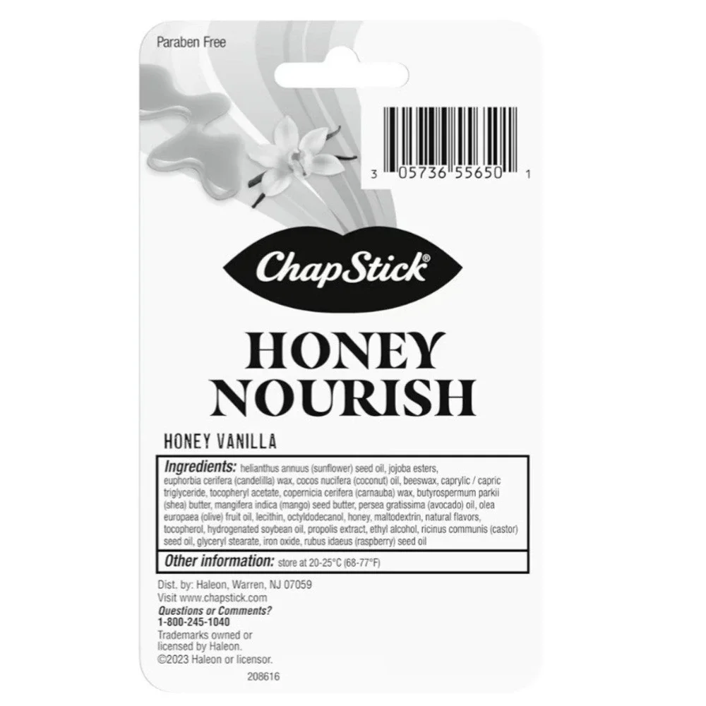 ChapStick Honey Nourish Lip Balm 12 Pack Multi-Scent‎ New Paraben Free Bee